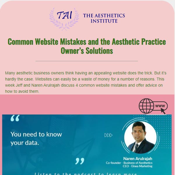 Common Website Mistakes and the Aesthetic Practice Owner’s Solutions